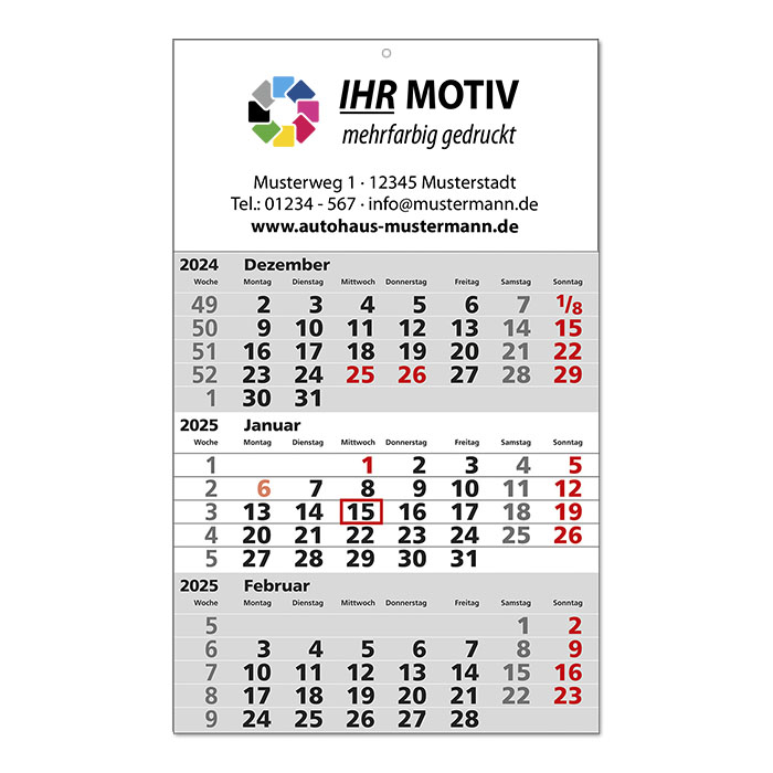 3-Monats-Kalender Quartalo